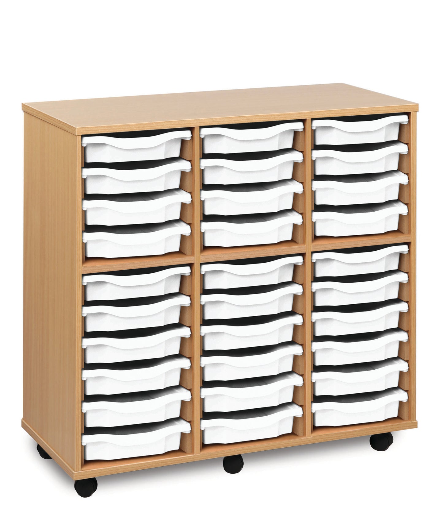 30 Tray Beech wooden storage unit