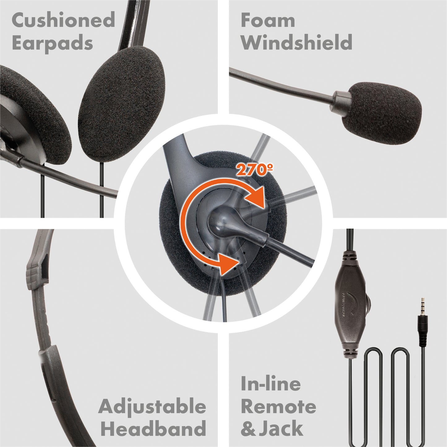 30 Pack - Stereo Headset with Boom Microphone