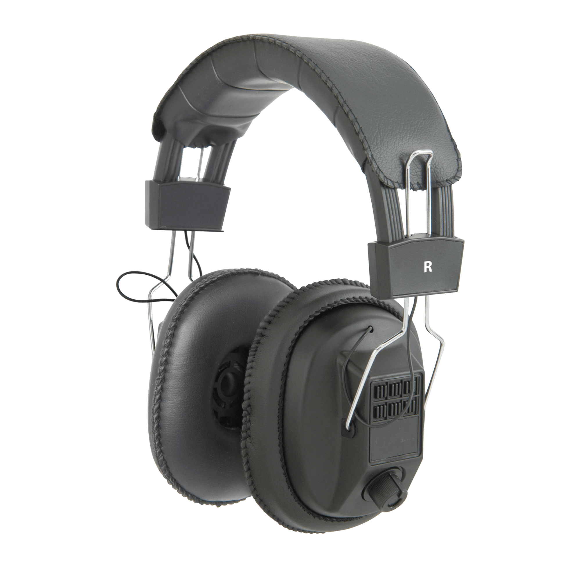 tilted front view of headphones