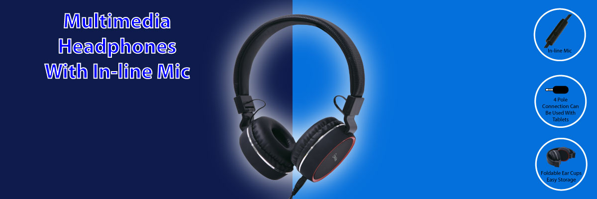Multimedia headphones with inline mic offer 