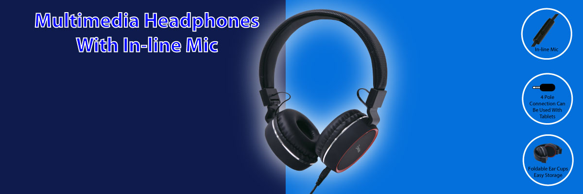 Multimedia Headphones with inline mic offer
