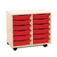 12 Tray Maple MFC storage unit complete with castors