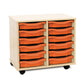 12 Tray Maple MFC storage unit complete with castors