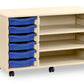 6 Tray Maple MFC storage unit  with shelves