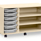 6 Tray Maple MFC storage unit  with shelves