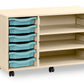 6 Tray Maple MFC storage unit  with shelves