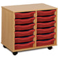 12 Tray Beech MFC storage unit complete with castors