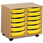 12 Tray Beech MFC storage unit complete with castors