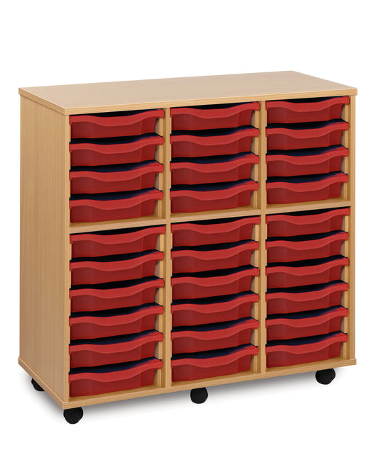 30 Tray Beech wooden storage unit