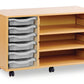 6 Tray Beech MFC storage unit  with shelves