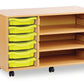 6 Tray Beech MFC storage unit  with shelves