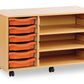 6 Tray Beech MFC storage unit  with shelves