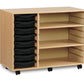 8 Tray beech MFC storage unit  with shelves