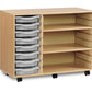 8 Tray beech MFC storage unit  with shelves