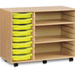 8 Tray beech MFC storage unit  with shelves