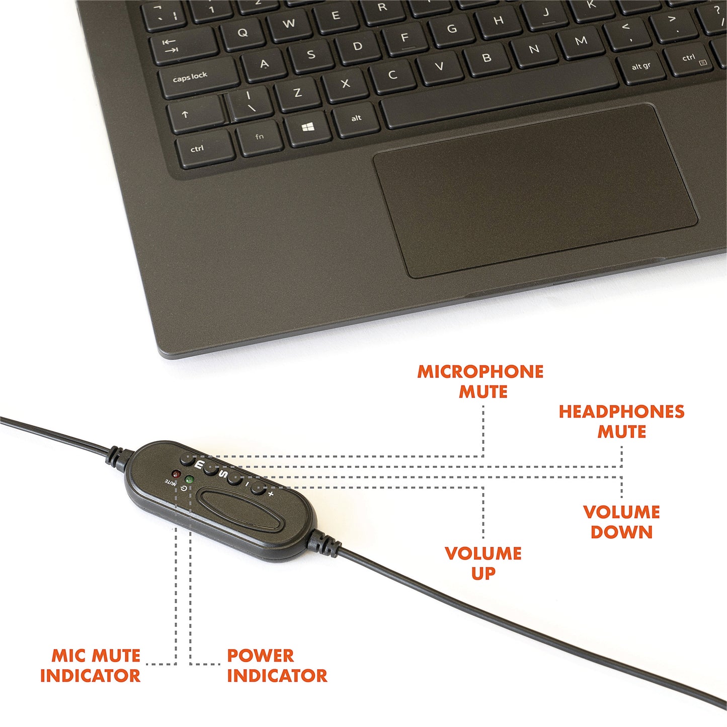 USB Stereo Headset with Boom Microphone