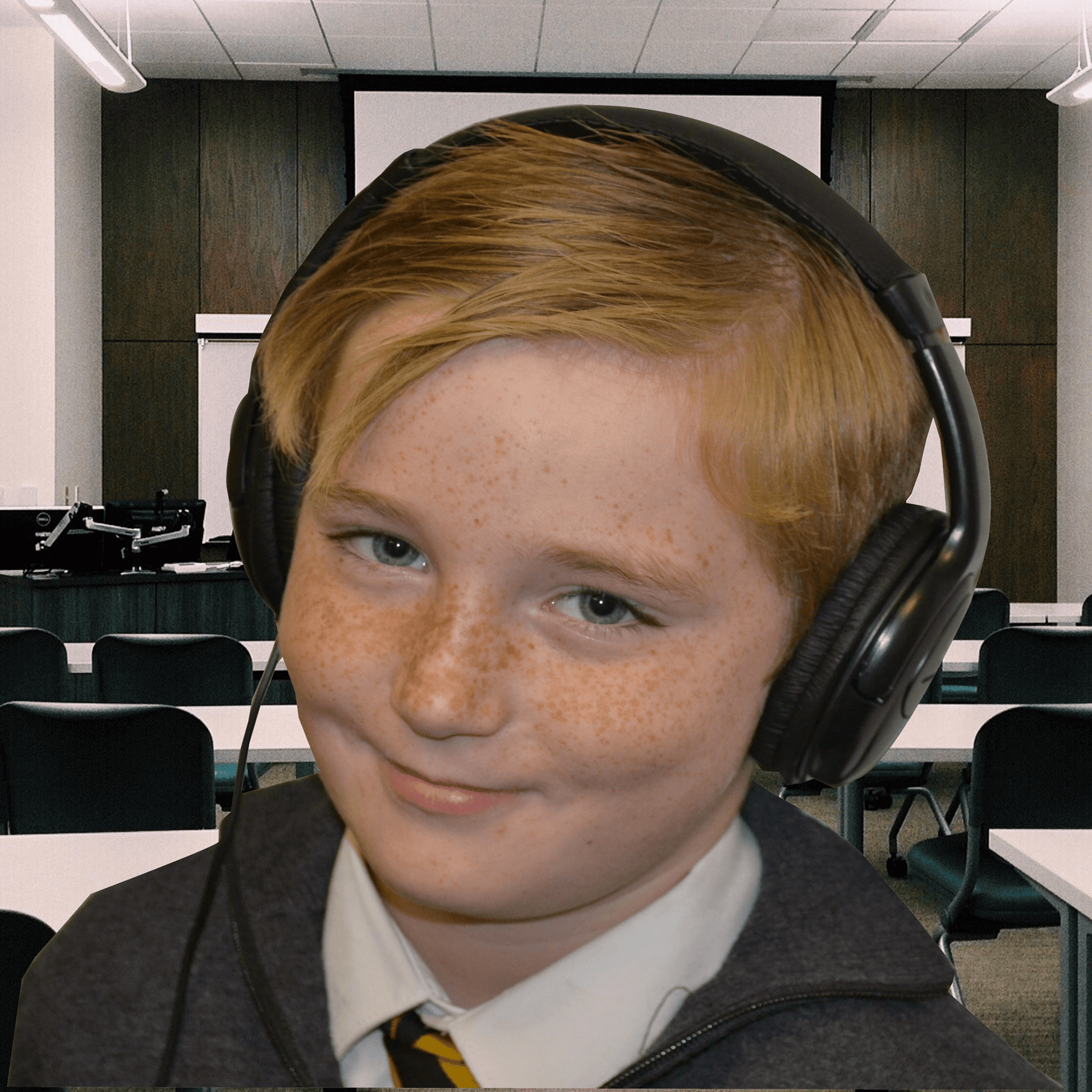 boy wearing headphones