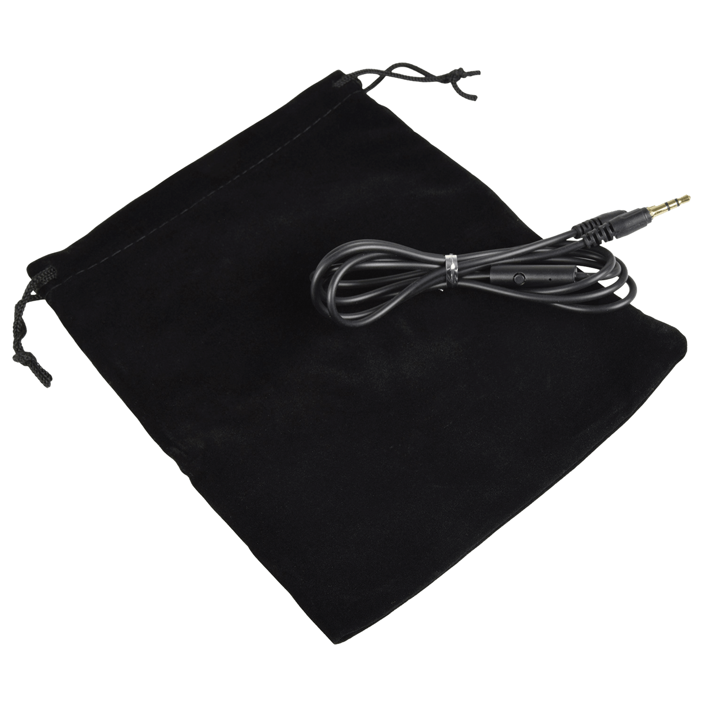 storage bag and aux cable included with headphones