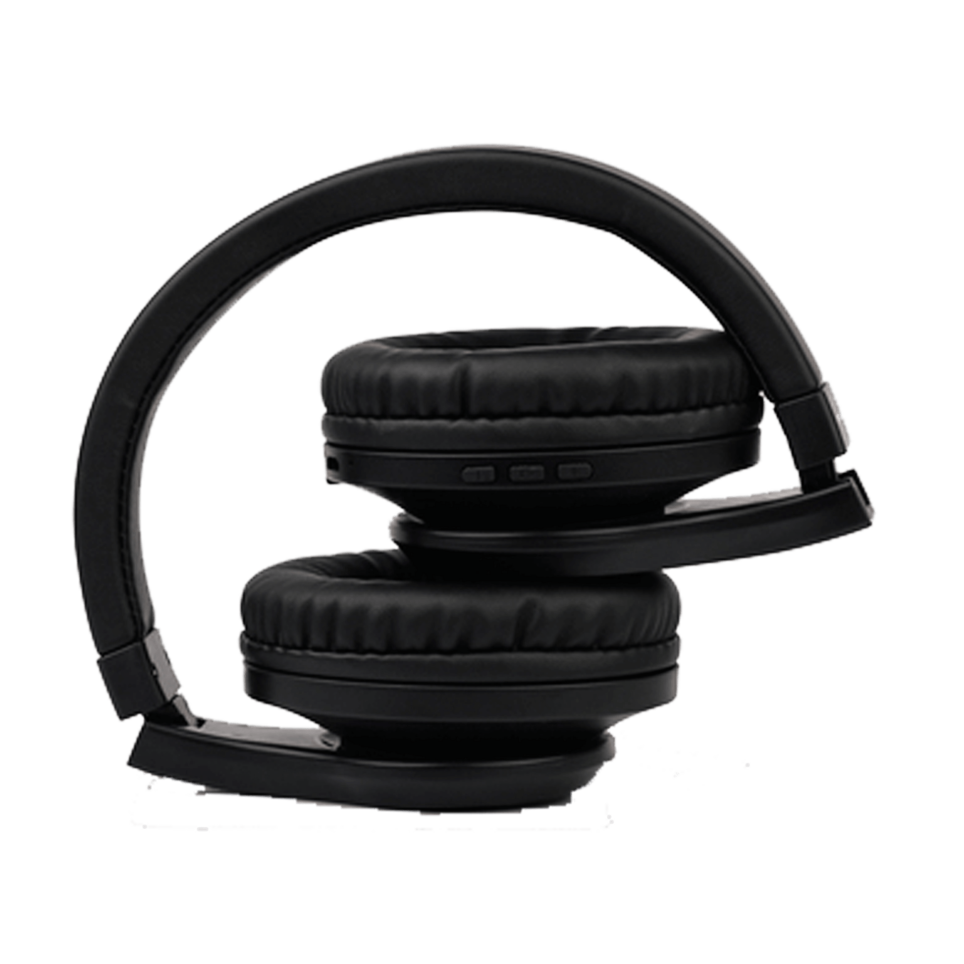 wireless black headphones folded