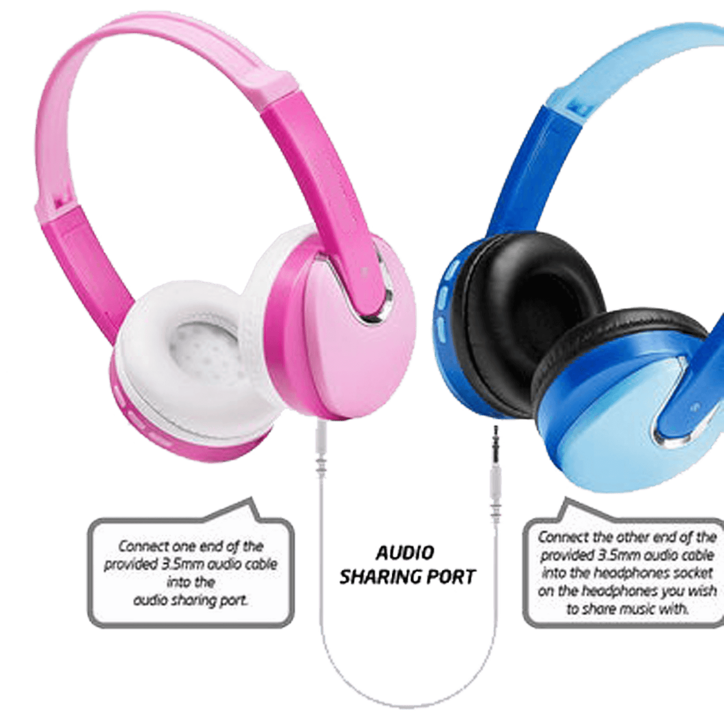 wireless headphones showing how audio sharing port works